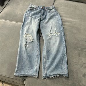 H&M Women’s 90’s Baggy Jeans Ultra High Waist size 4 Shortened!